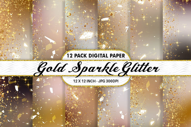 Digital Paper gold sparkle glitter and gradient brown color background Digital Pattern artnoy 