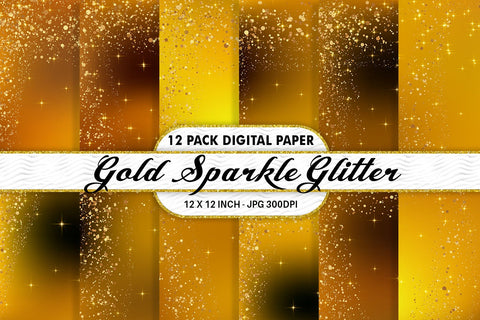 Digital Paper gold sparkle glitter and gradient gold color background Digital Pattern artnoy 