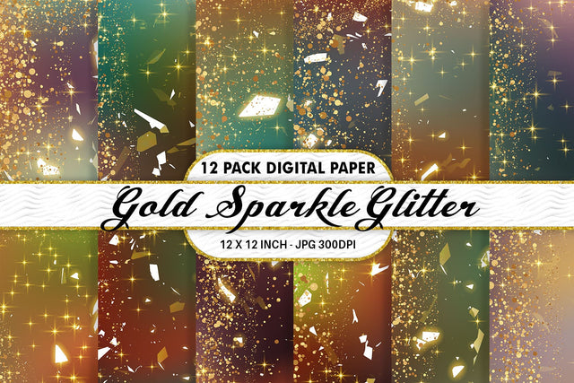 Digital Paper gold sparkle glitter and gradient rust color background Digital Pattern artnoy 