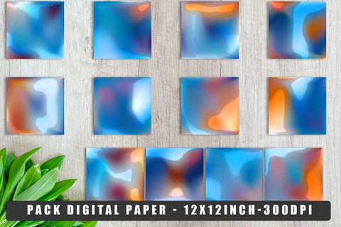 Digital paper gradient blue grain texture background Digital Pattern artnoy 
