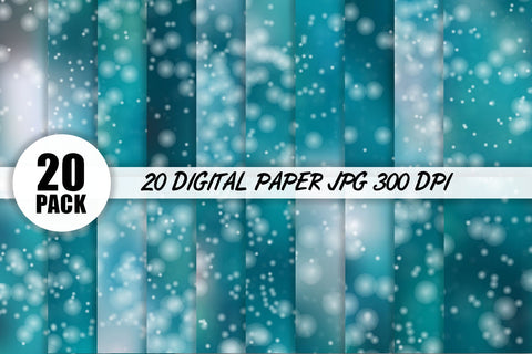 Digital Paper gradient blue sea color bokeh background Digital Pattern artnoy 