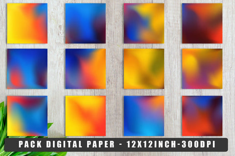 Digital paper gradient blue yellow background Digital Pattern artnoy 