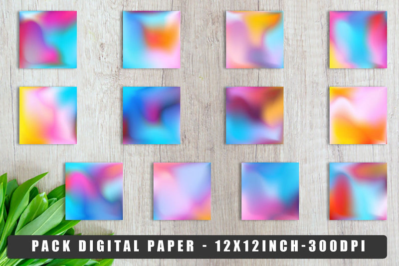 Digital paper gradient blur color background - So Fontsy
