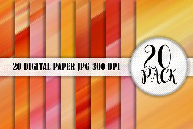 Digital Paper gradient blur striped orange color background Digital Pattern artnoy 