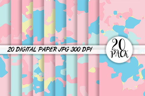Digital Paper gradient camouflage pastel color background Digital Pattern artnoy 