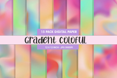 Digital paper Gradient colorful background Digital Pattern artnoy 