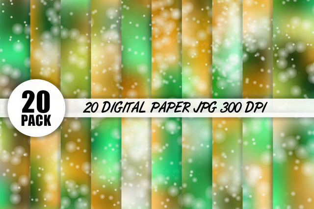 Digital Paper gradient green bokeh background Digital Pattern artnoy 
