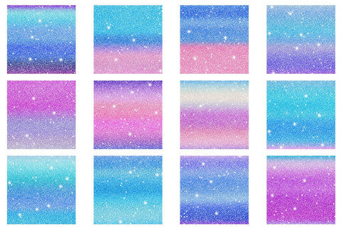 Digital paper gradient unicorn and glitter background Digital Pattern artnoy 