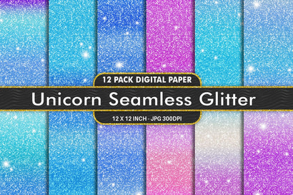Digital paper gradient unicorn and glitter background Digital Pattern artnoy 