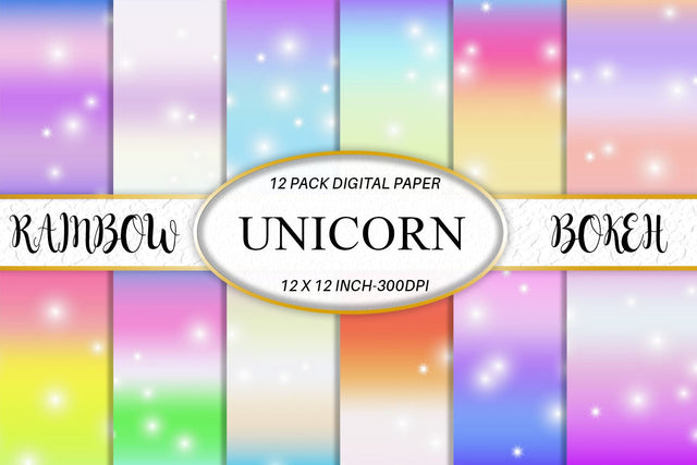 Digital paper gradient unicorn color and sparkle background Digital Pattern artnoy 