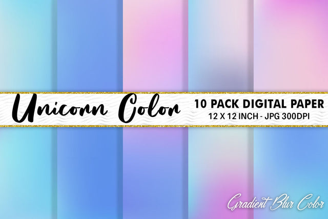 Digital Paper gradient unicorn color background Digital Pattern artnoy 