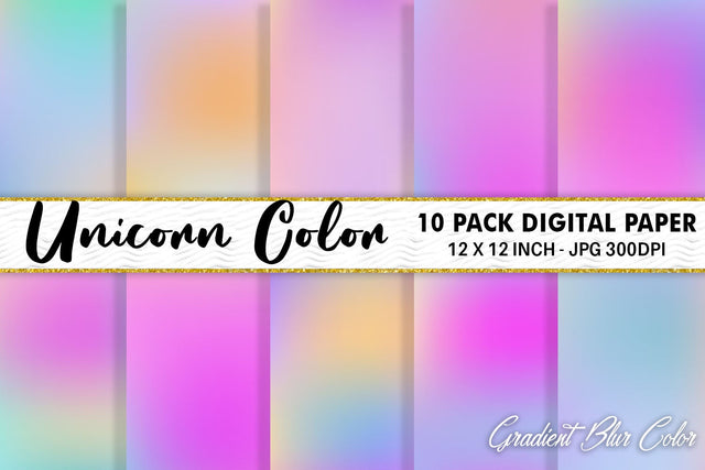 Digital Paper gradient unicorn color background Digital Pattern artnoy 