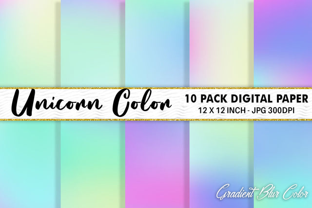 Digital Paper gradient unicorn color background Digital Pattern artnoy 