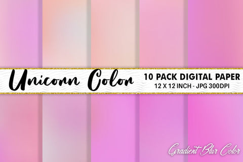 Digital Paper gradient unicorn pink color background Digital Pattern artnoy 