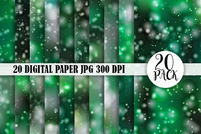 digital paper green bokeh background Digital Pattern artnoy 