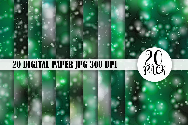 digital paper green bokeh background Digital Pattern artnoy 