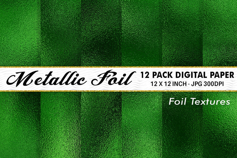 Digital Paper Green Metallic foil texture background Digital Pattern artnoy 