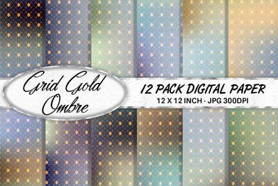 Digital paper Grid pattern and gradient blue background Digital Pattern artnoy 