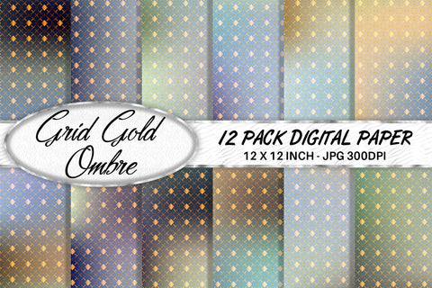 Digital paper Grid pattern and gradient blue background Digital Pattern artnoy 