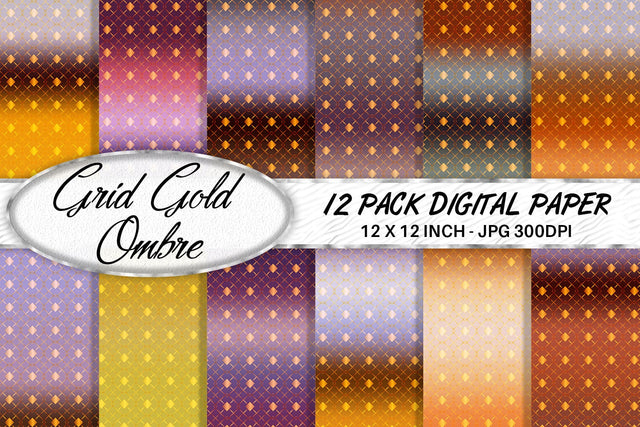 Digital paper Grid pattern and gradient brown background Digital Pattern artnoy 
