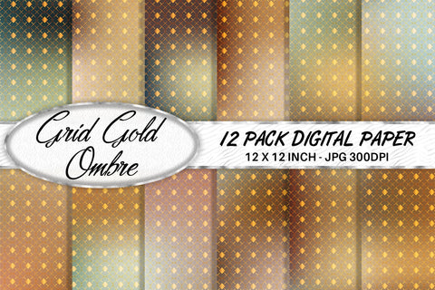 Digital paper Grid pattern and gradient brown background Digital Pattern artnoy 