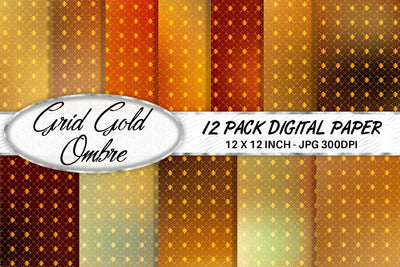 Digital paper Grid pattern and gradient brown background Digital Pattern artnoy 