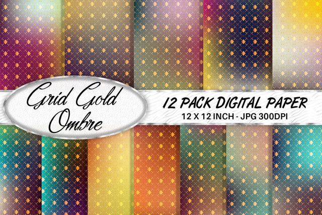 Digital paper Grid pattern and gradient colorful background Digital Pattern artnoy 