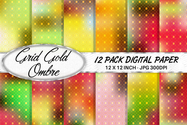Digital paper Grid pattern and gradient colorful background Digital Pattern artnoy 