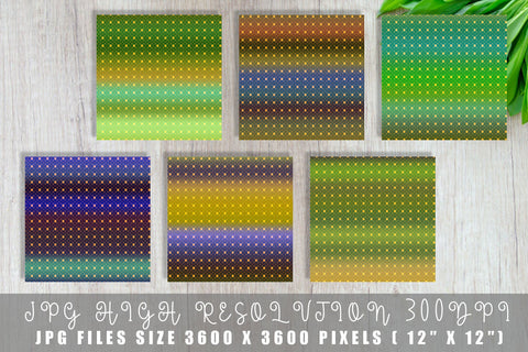Digital paper Grid pattern and gradient green background Digital Pattern artnoy 