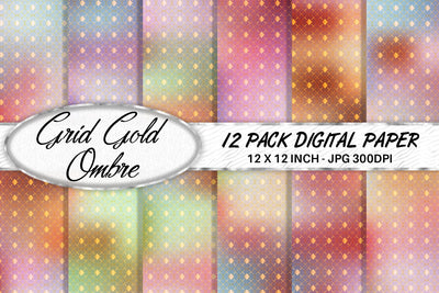 Digital paper Grid pattern and pastel gradient background Digital Pattern artnoy 