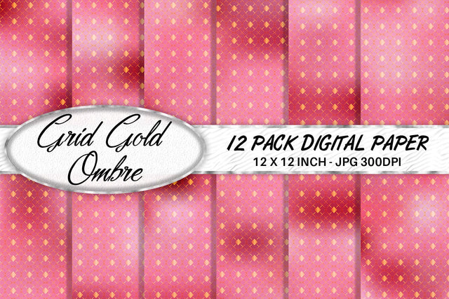 Digital paper Grid pattern and pink gradient background Digital Pattern artnoy 