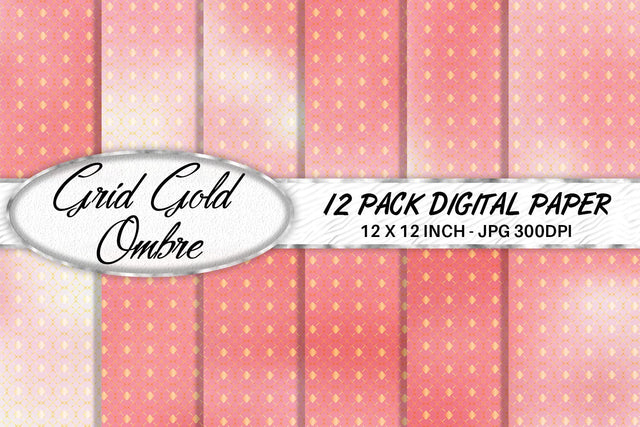 Digital paper Grid pattern and pink gradient background Digital Pattern artnoy 