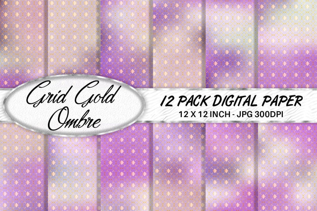 Digital paper Grid pattern and purple gradient background Digital Pattern artnoy 