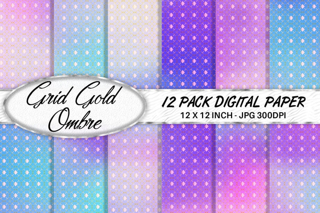 Digital paper Grid pattern and unicorn gradient background Digital Pattern artnoy 