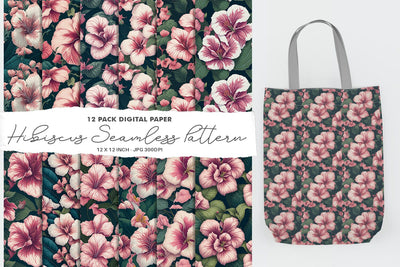 Digital paper Hibiscus Seamless pattern Digital Pattern artnoy 