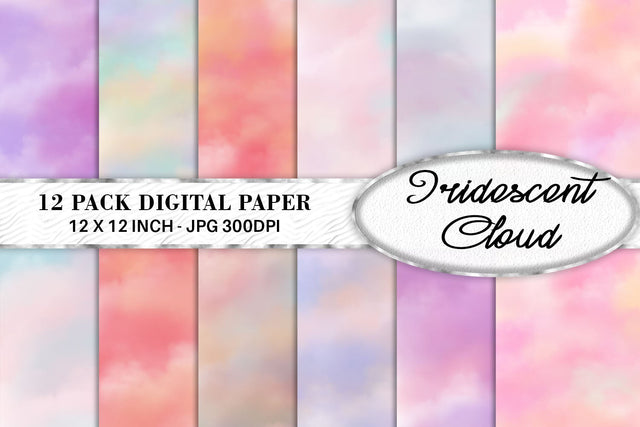 Digital Paper iridescent cloud background Digital Pattern artnoy 