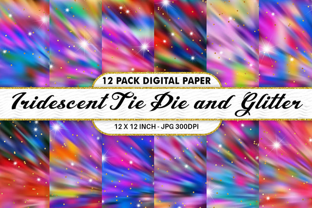 Digital Paper Iridescent metallic Tie Dye and Glitter background Digital Pattern artnoy 
