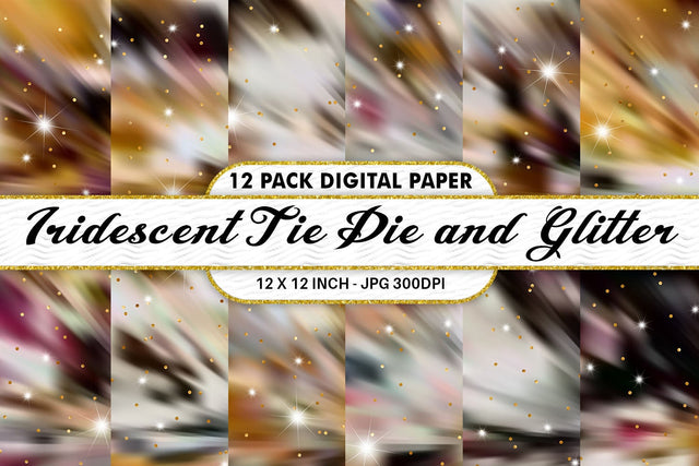 Digital Paper Iridescent metallic Tie Dye and Glitter background Digital Pattern artnoy 