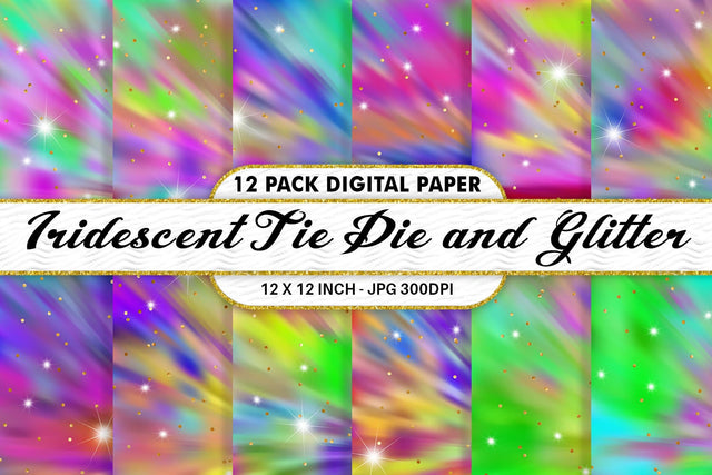 Digital Paper Iridescent metallic Tie Dye and Glitter background Digital Pattern artnoy 
