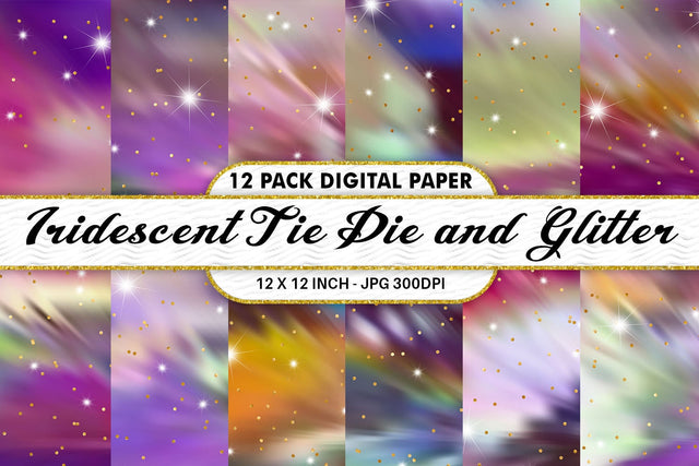 Digital Paper Iridescent metallic Tie Dye and Glitter background Digital Pattern artnoy 