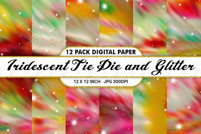 Digital Paper Iridescent metallic Tie Dye and Glitter background Digital Pattern artnoy 
