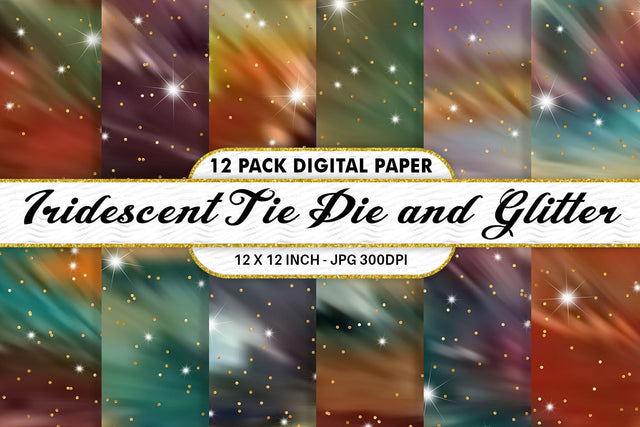 Digital Paper Iridescent metallic Tie Dye and Glitter background Digital Pattern artnoy 