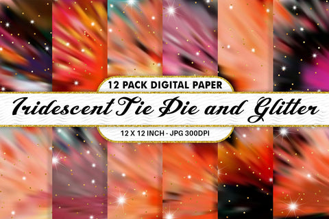 Digital Paper Iridescent metallic Tie Dye and Glitter background Digital Pattern artnoy 