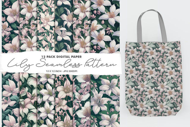 Digital Paper Lily Seamless Pattern Digital Pattern artnoy 