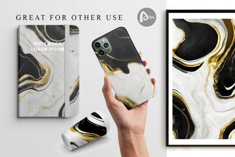 Digital Paper Luxury Watercolor Black White Digital Pattern artnoy 