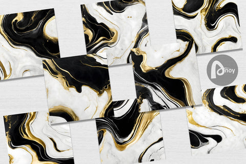 Digital Paper Luxury Watercolor Black White Digital Pattern artnoy 