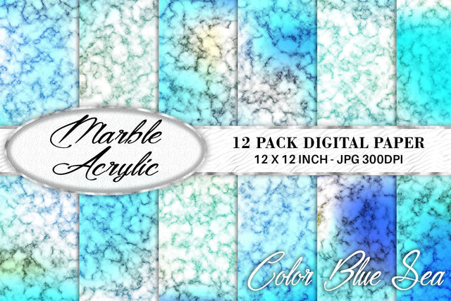 Digital paper marble acrylic texture with gradient blue background Digital Pattern artnoy 