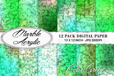 Digital paper marble acrylic texture with gradient green color background Digital Pattern artnoy 