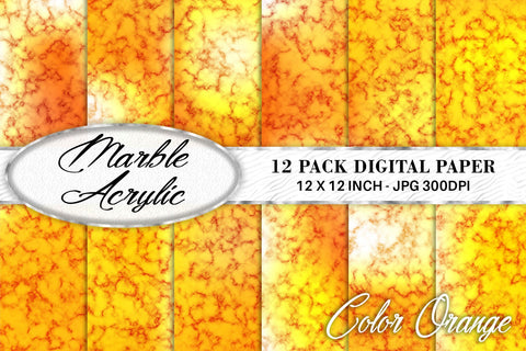 Digital paper marble acrylic texture with gradient orange color background Digital Pattern artnoy 