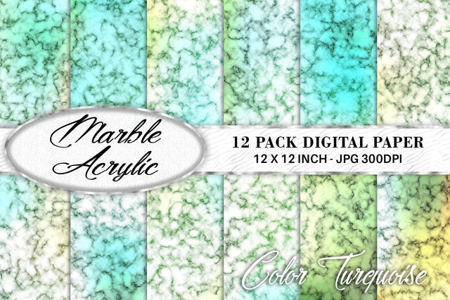 Digital paper marble acrylic texture with gradient turquoise color background Digital Pattern artnoy 